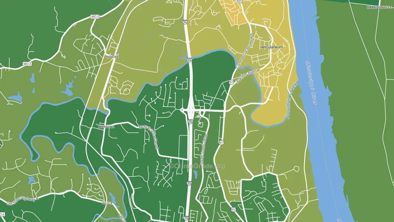63048, MO Map of Drug-Related Crime Rates