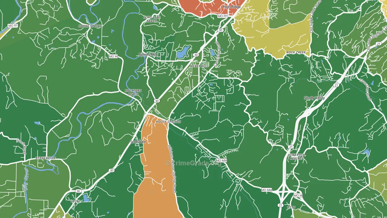 63051, MO Map of Drug-Related Crime Rates