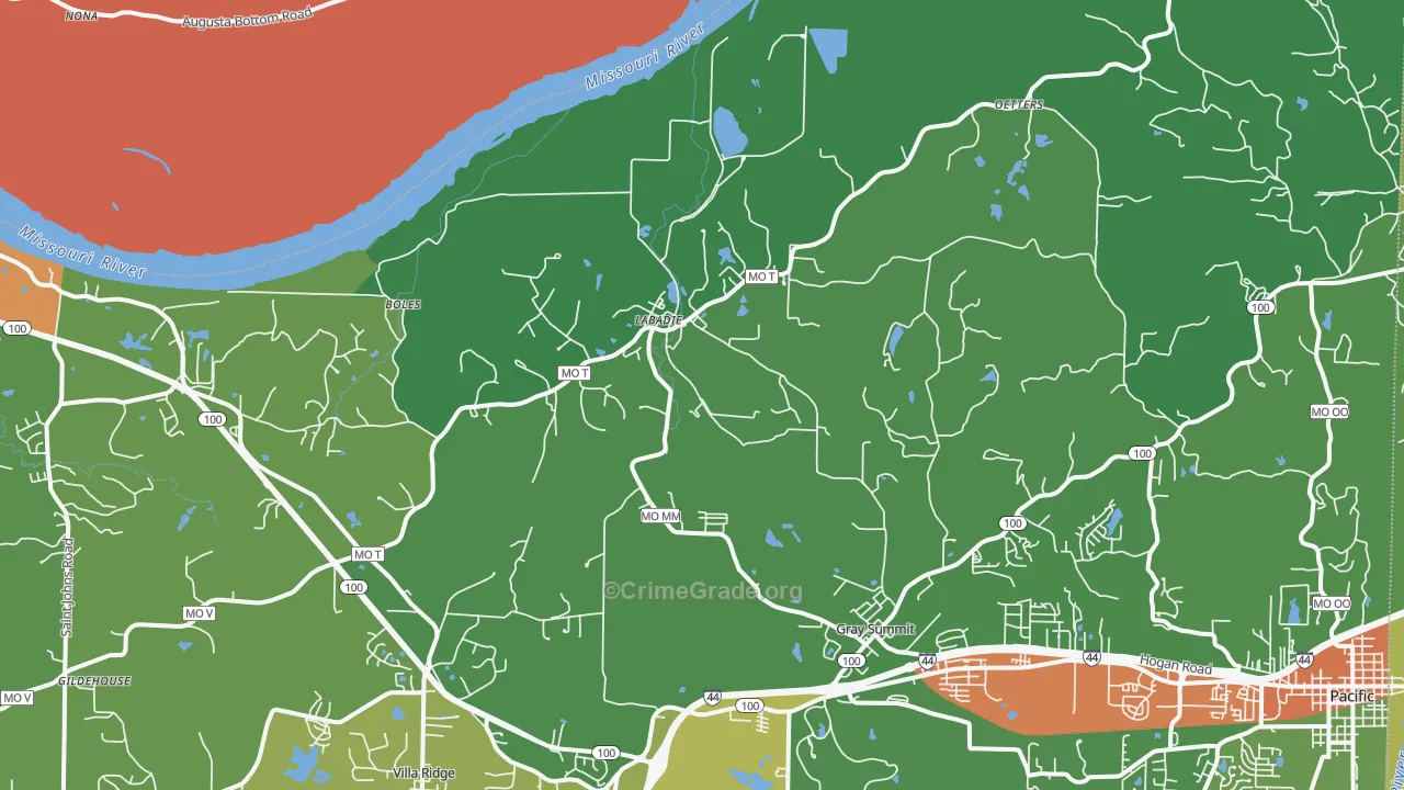63055, MO Map of Drug-Related Crime Rates