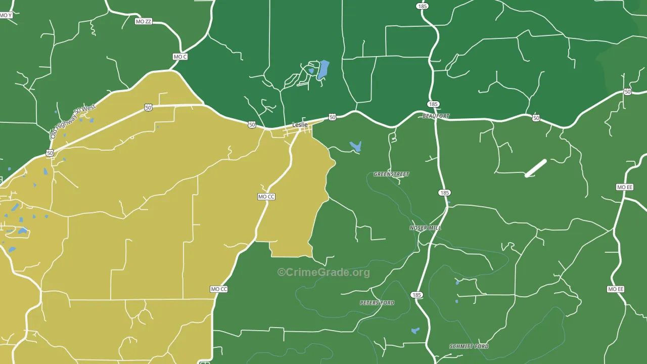 63056, MO Map of Drug-Related Crime Rates