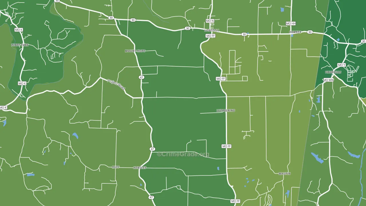 63060, MO Map of Drug-Related Crime Rates