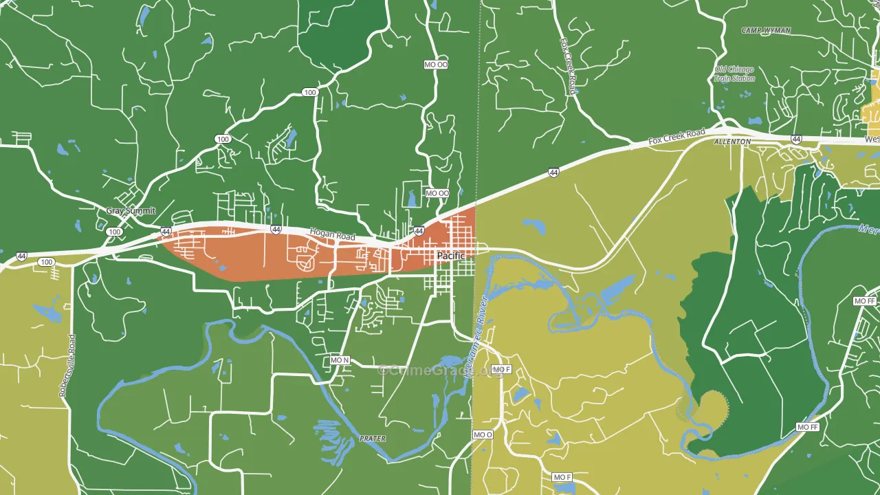 63069, MO Map of Drug-Related Crime Rates