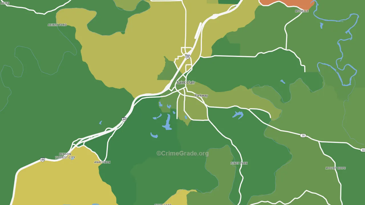 63077, MO Map of Drug-Related Crime Rates