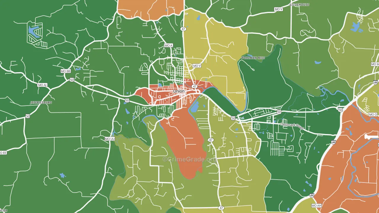 63084, MO Map of Drug-Related Crime Rates