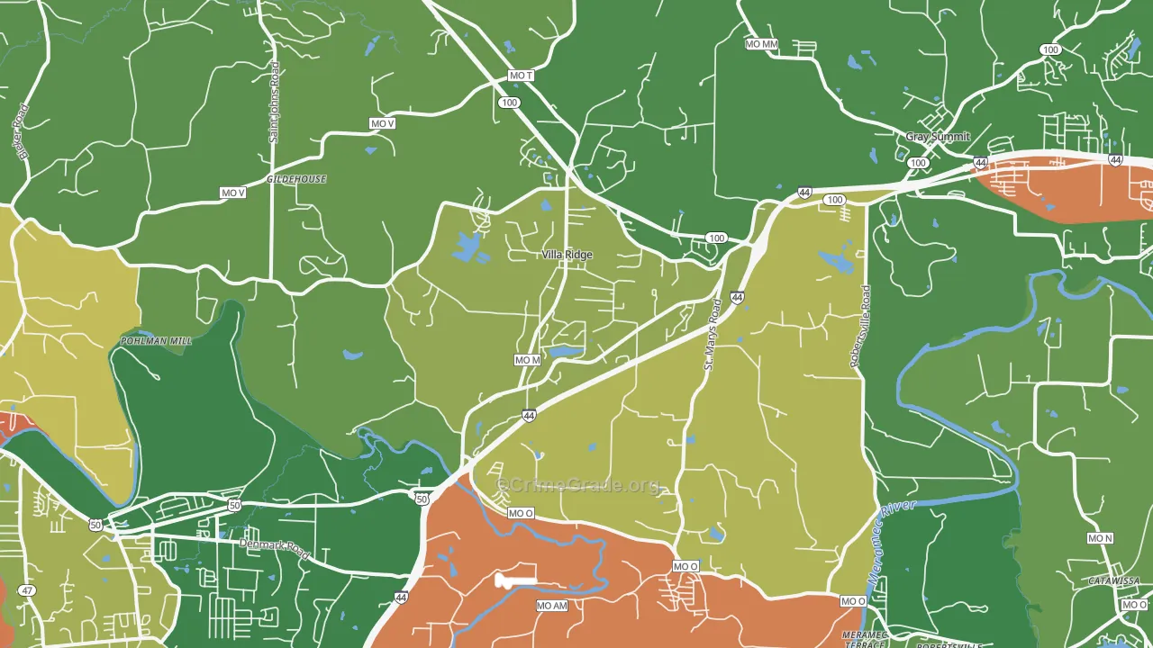 63089, MO Map of Drug-Related Crime Rates