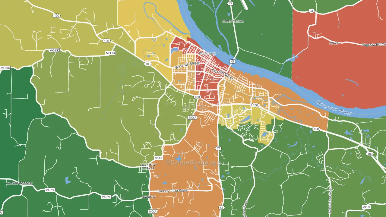 63090, MO Map of Drug-Related Crime Rates