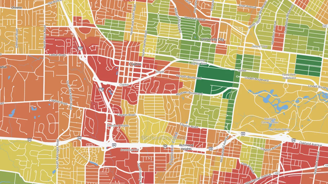 63105, MO Map of Drug-Related Crime Rates