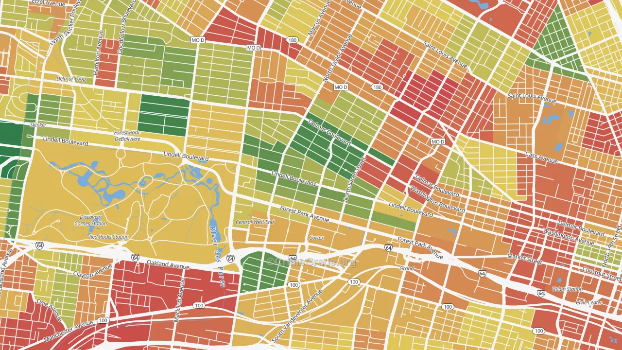 63108, MO Map of Drug-Related Crime Rates