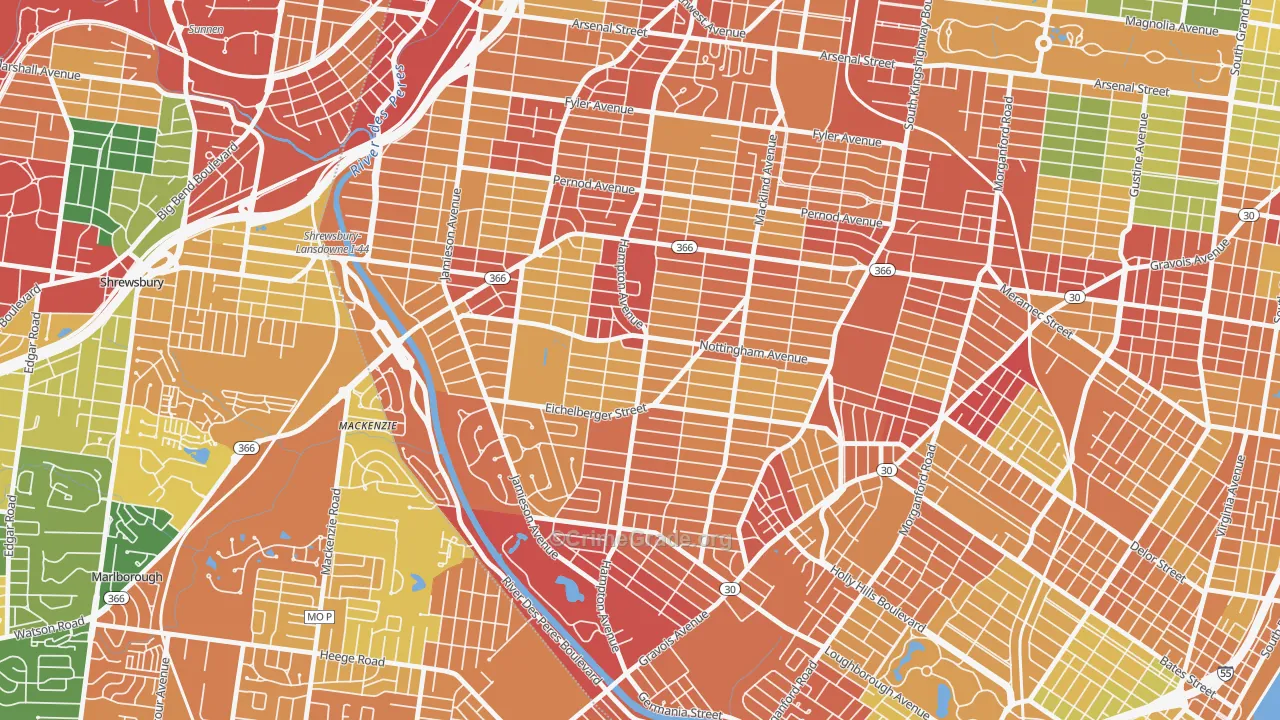 63109, MO Map of Drug-Related Crime Rates