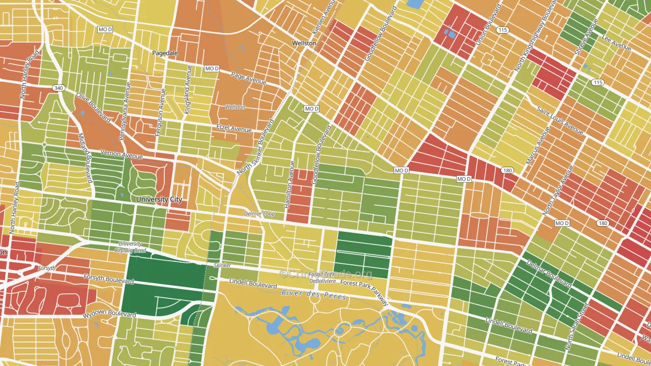 63112, MO Map of Drug-Related Crime Rates