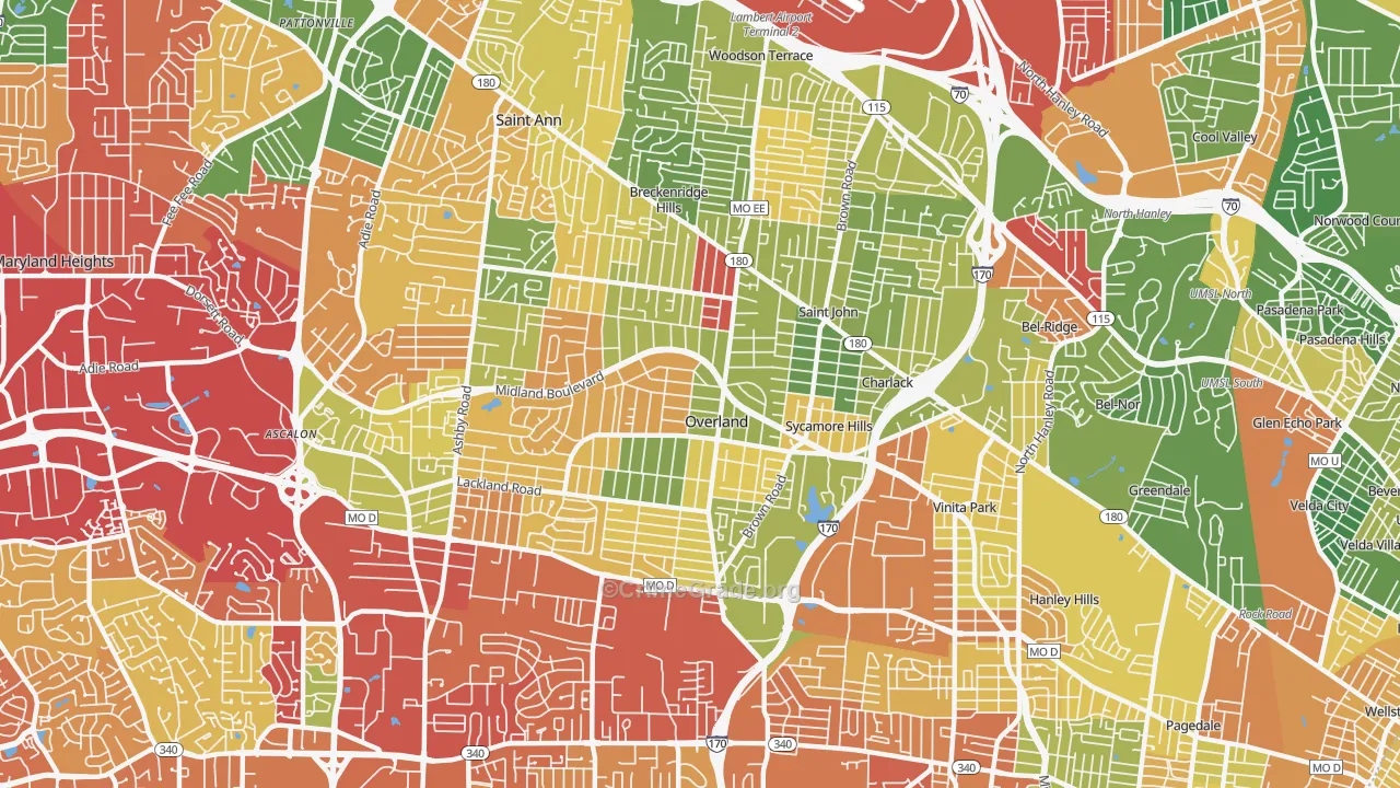 63114, MO Map of Drug-Related Crime Rates