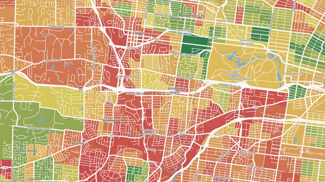63117, MO Map of Drug-Related Crime Rates