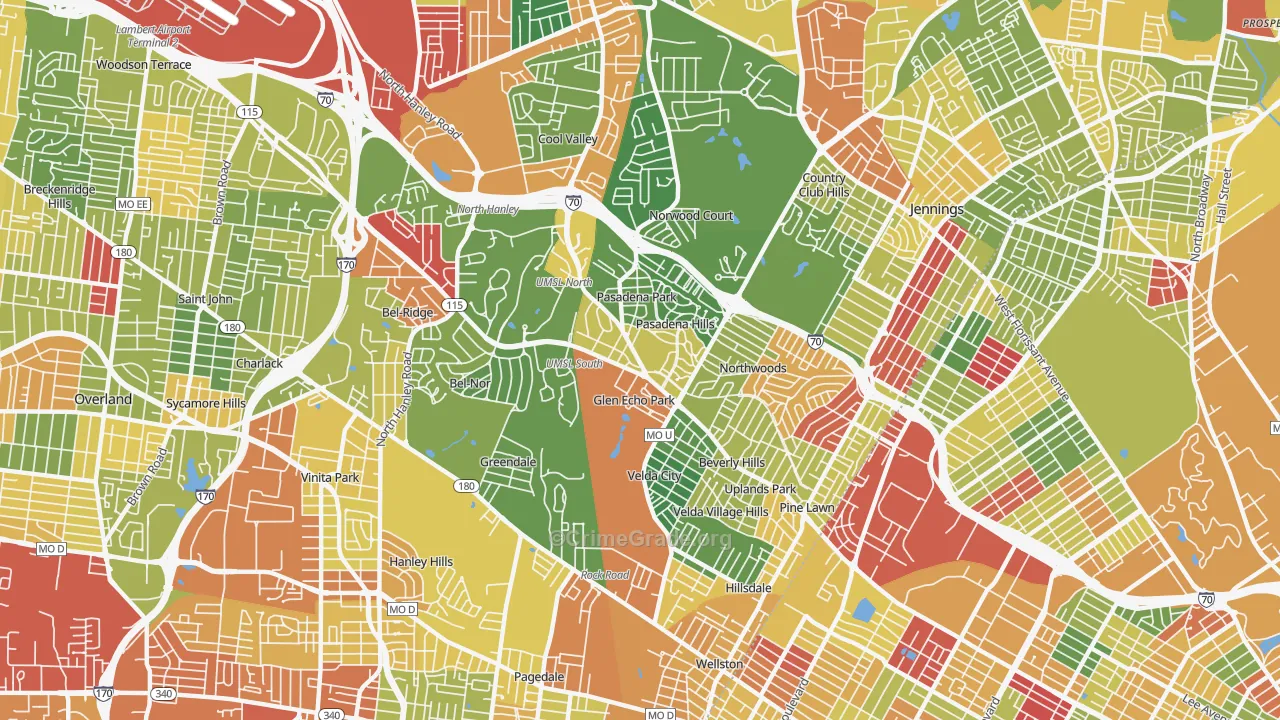 63121, MO Map of Drug-Related Crime Rates