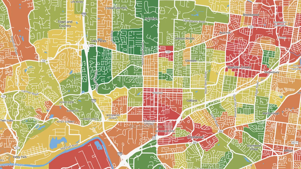 63122, MO Map of Drug-Related Crime Rates