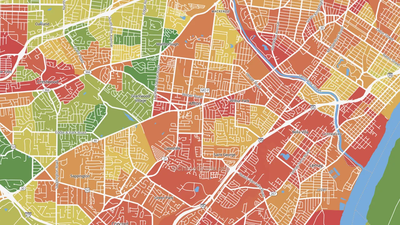63123, MO Map of Drug-Related Crime Rates