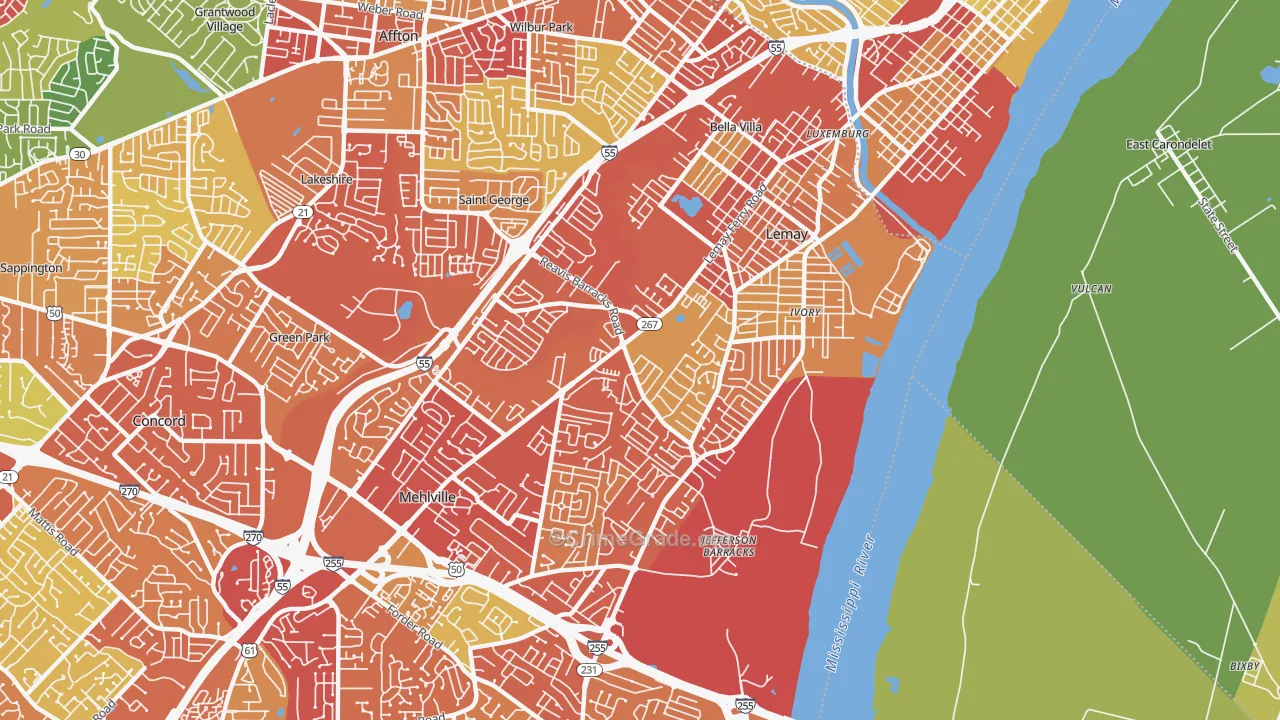 63125, MO Map of Drug-Related Crime Rates