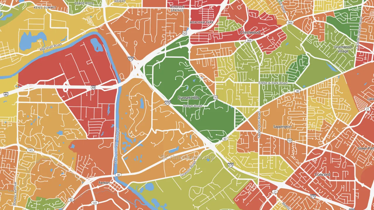 63127, MO Map of Drug-Related Crime Rates