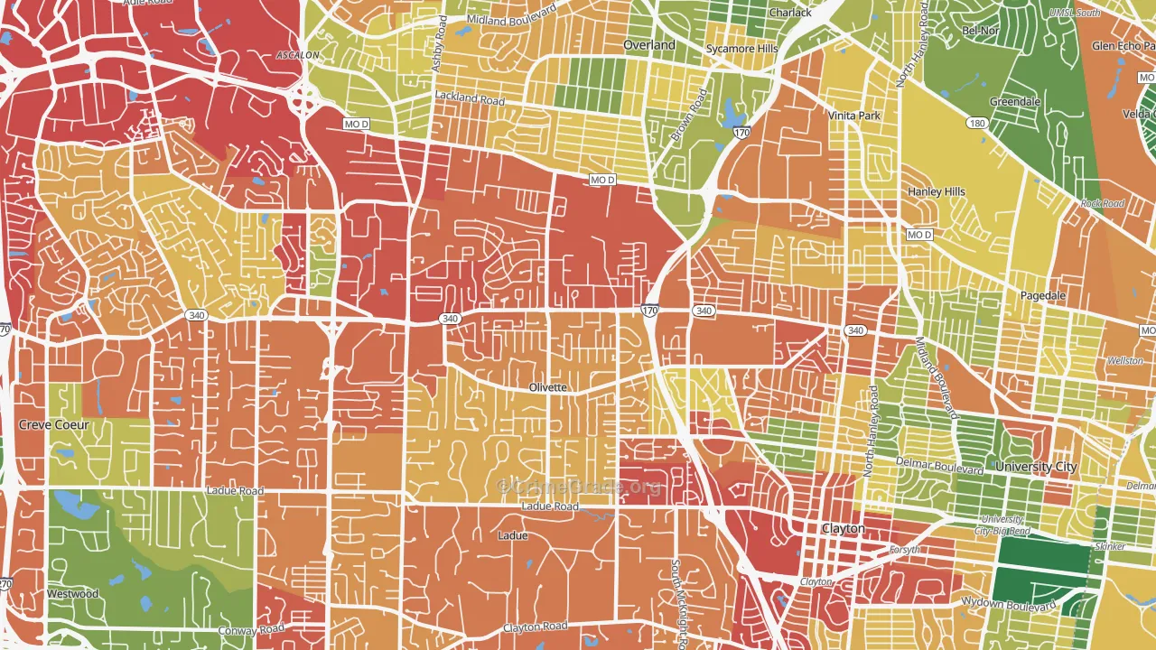63132, MO Map of Drug-Related Crime Rates