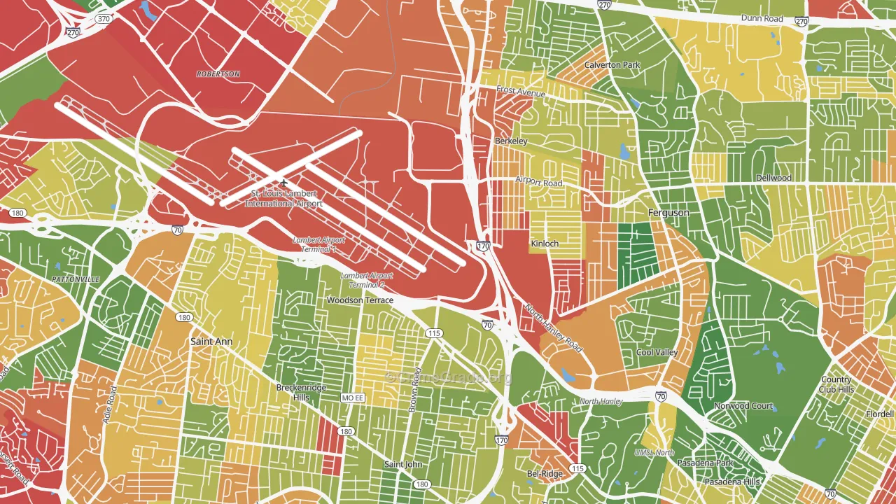 63134, MO Map of Drug-Related Crime Rates