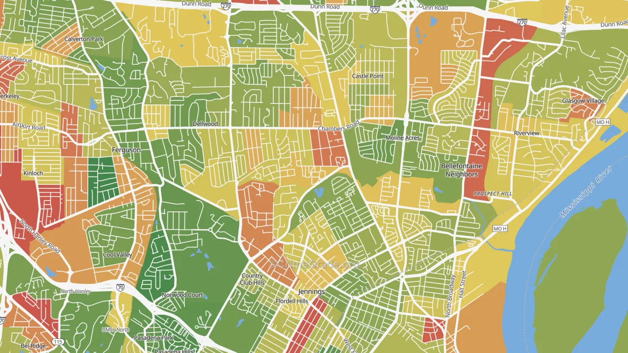 63136, MO Map of Drug-Related Crime Rates