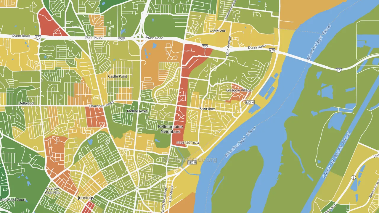 63137, MO Map of Drug-Related Crime Rates