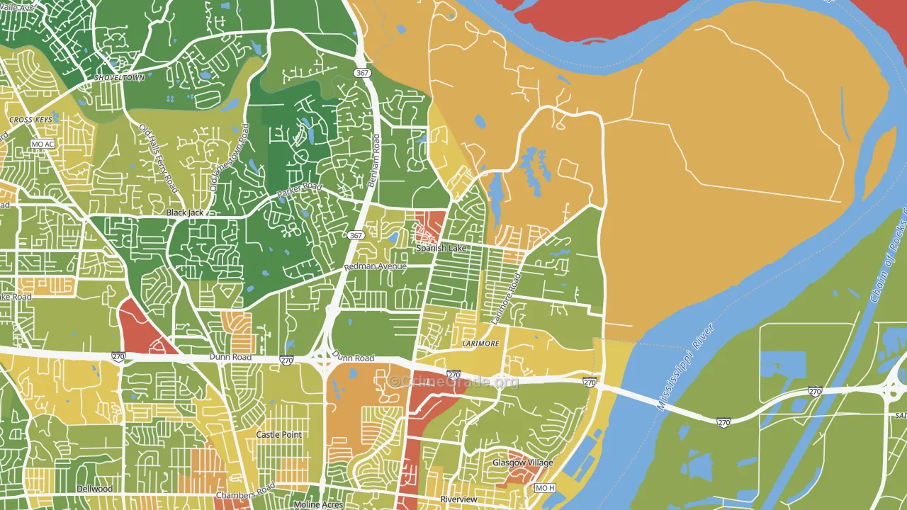 63138, MO Map of Drug-Related Crime Rates