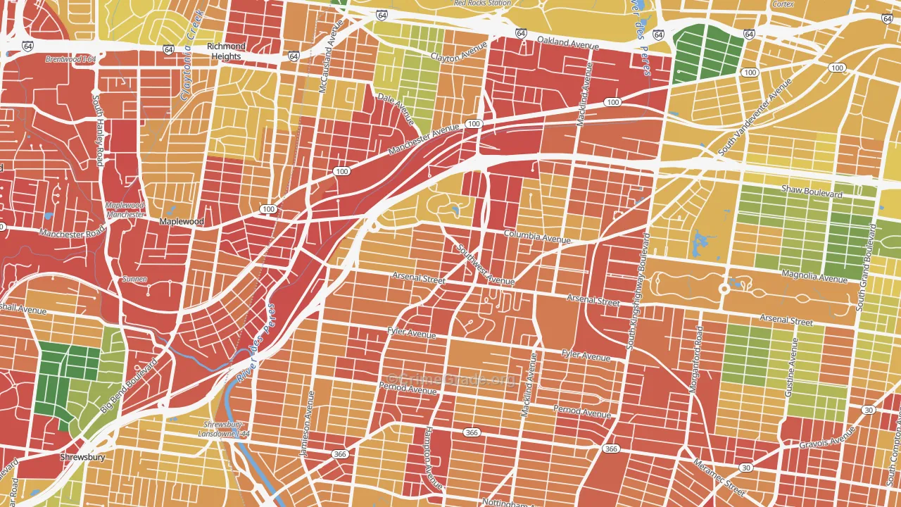 63139, MO Map of Drug-Related Crime Rates