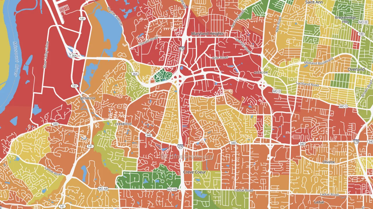 63146, MO Map of Drug-Related Crime Rates