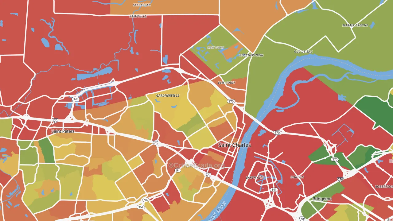 63301, MO Map of Drug-Related Crime Rates