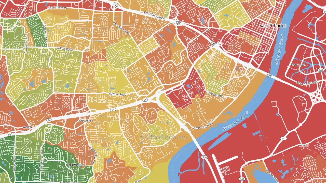 63303, MO Map of Drug-Related Crime Rates