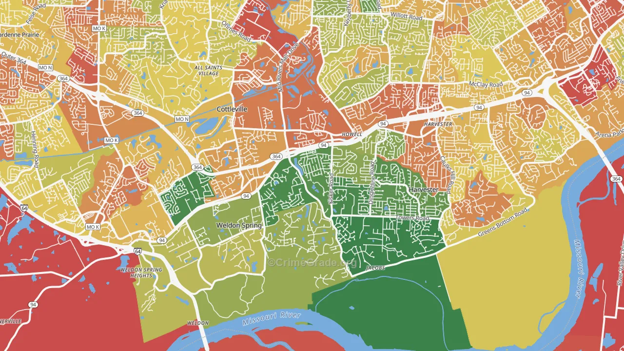 63304, MO Map of Drug-Related Crime Rates