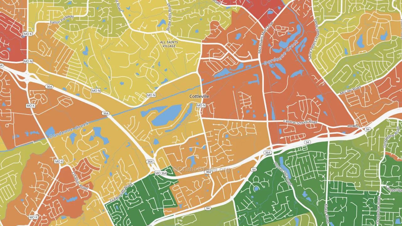 63338, MO Map of Drug-Related Crime Rates