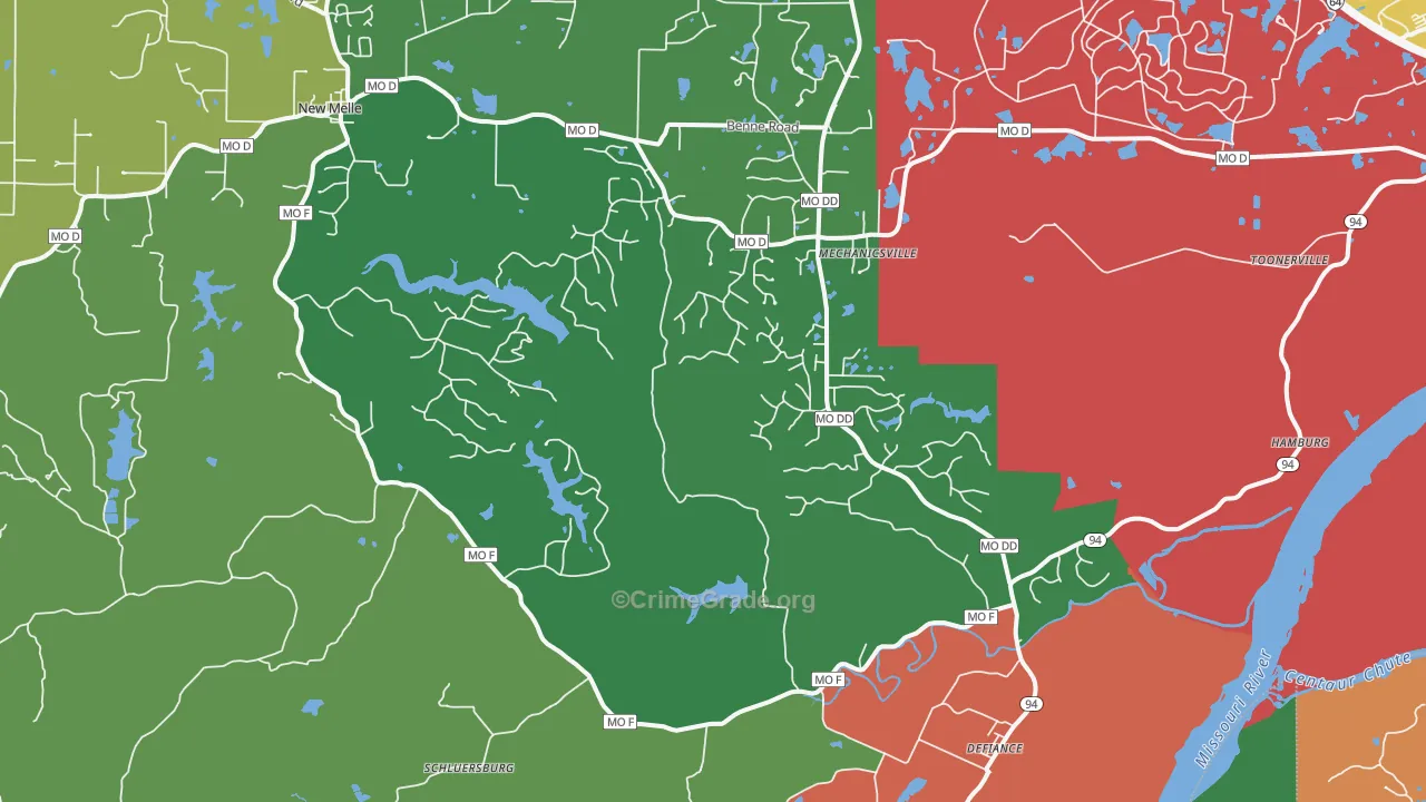 63341, MO Map of Drug-Related Crime Rates