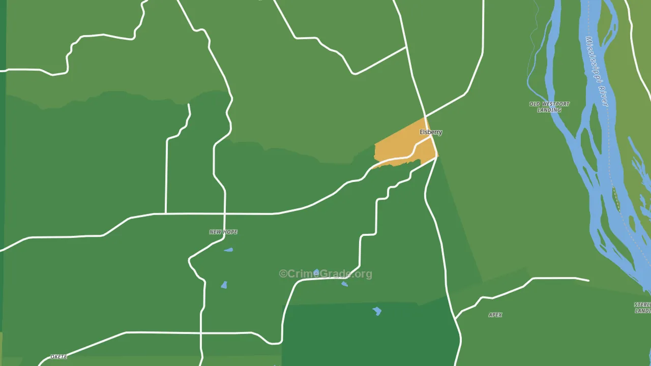 63343, MO Map of Drug-Related Crime Rates