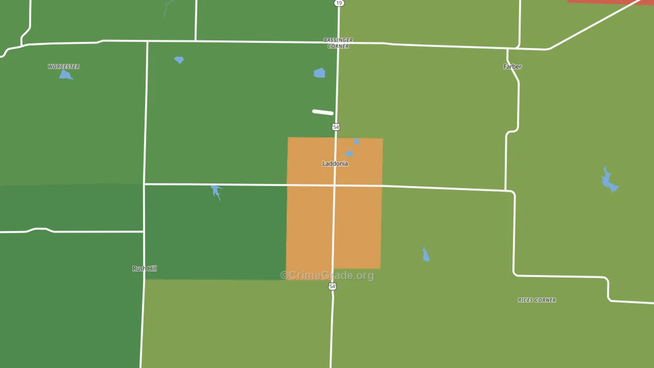 63352, MO Map of Drug-Related Crime Rates