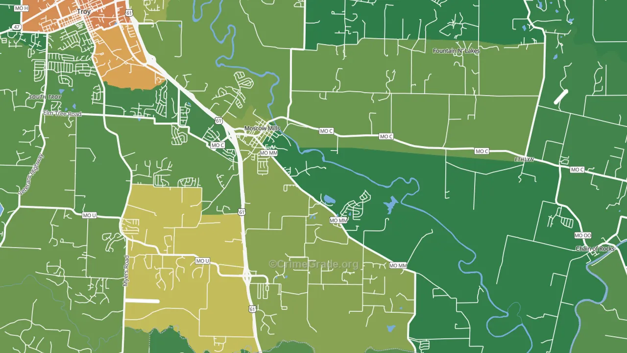 63362, MO Map of Drug-Related Crime Rates