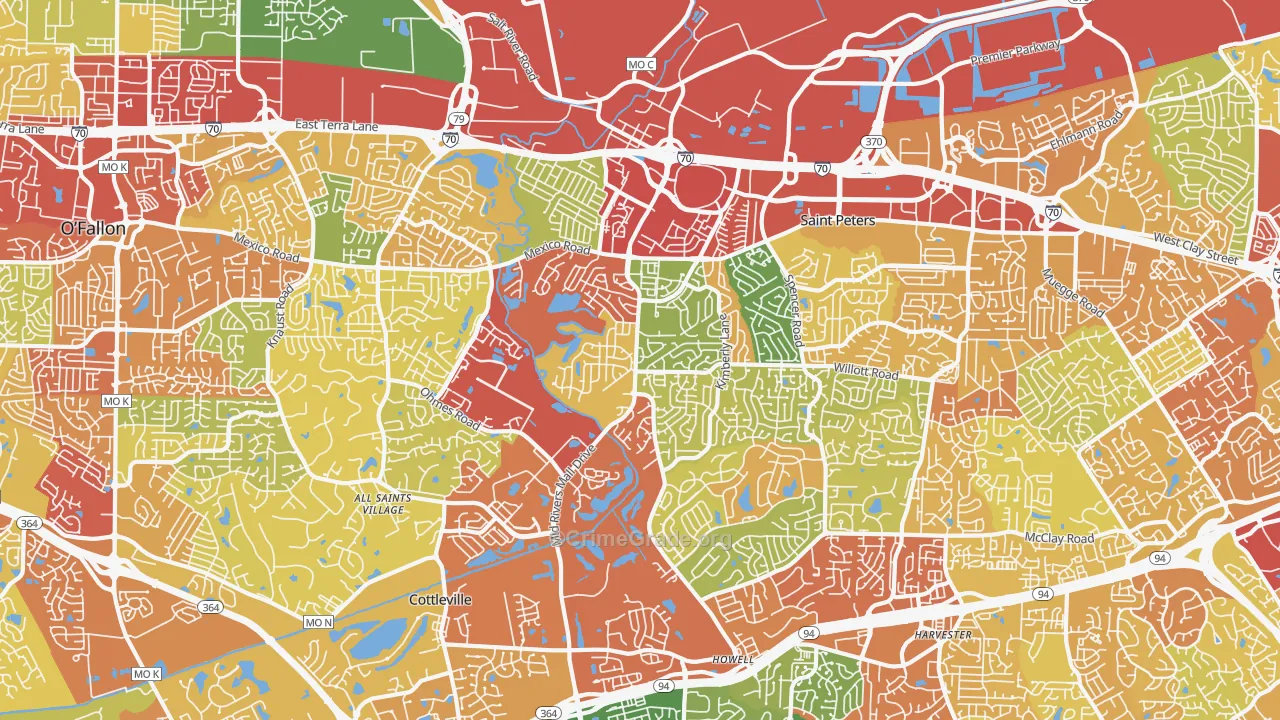63376, MO Map of Drug-Related Crime Rates