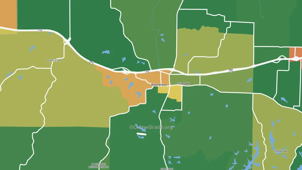 63383, MO Map of Drug-Related Crime Rates