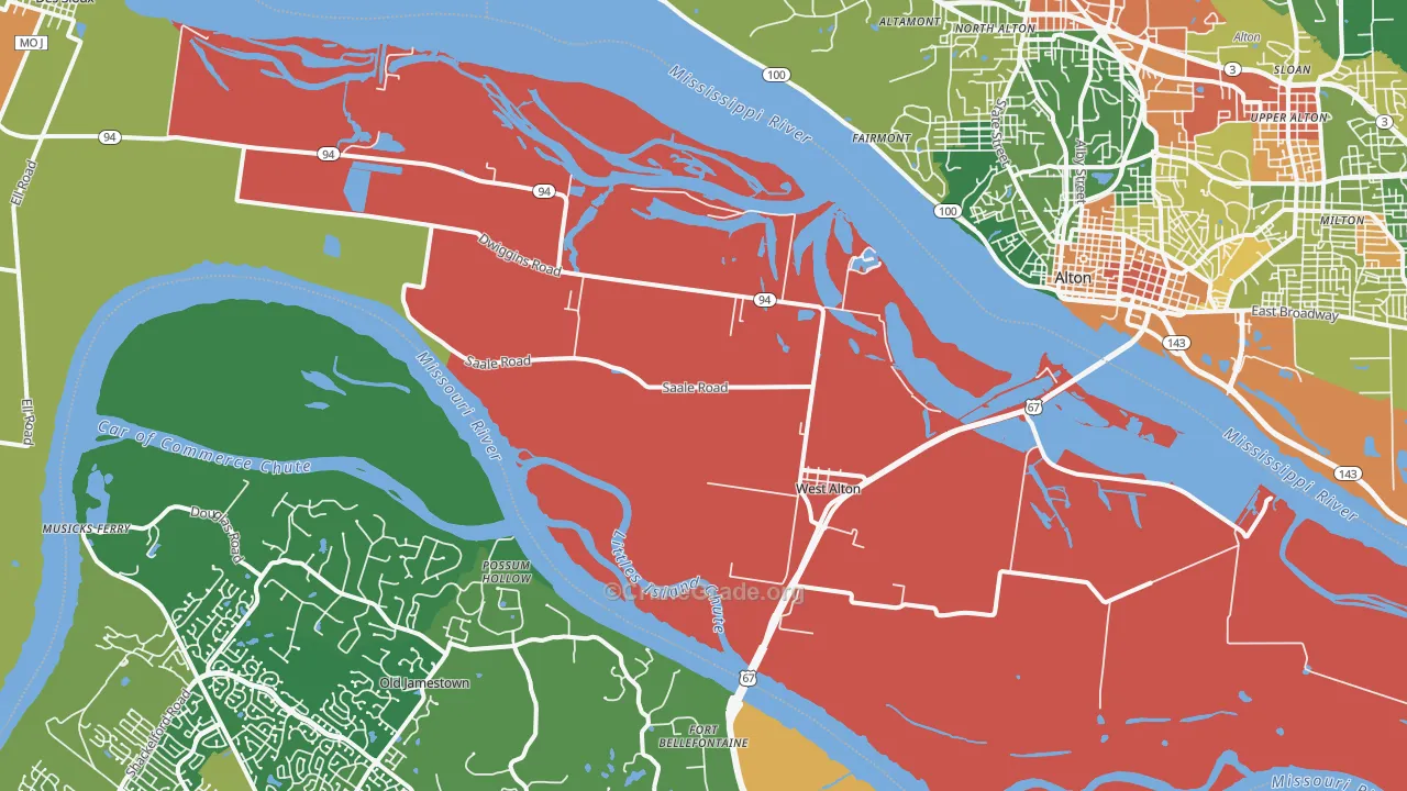 63386, MO Map of Drug-Related Crime Rates