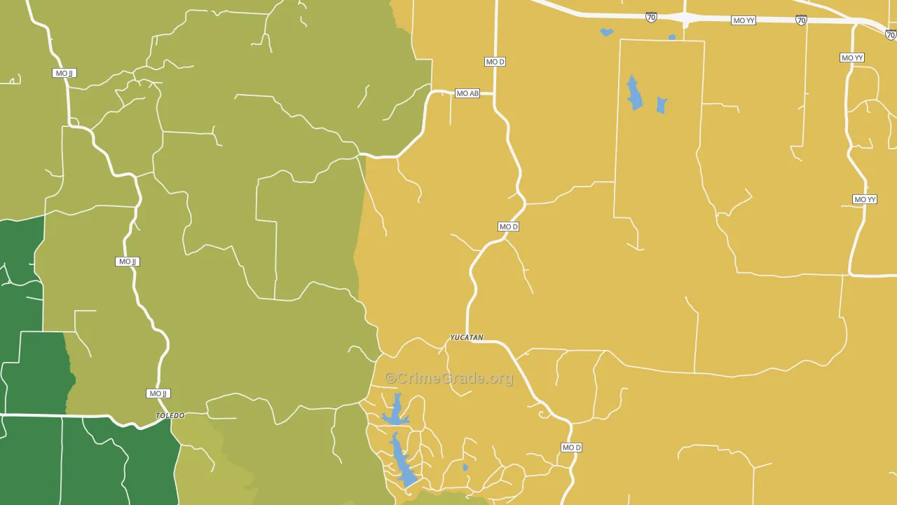 63388, MO Map of Drug-Related Crime Rates