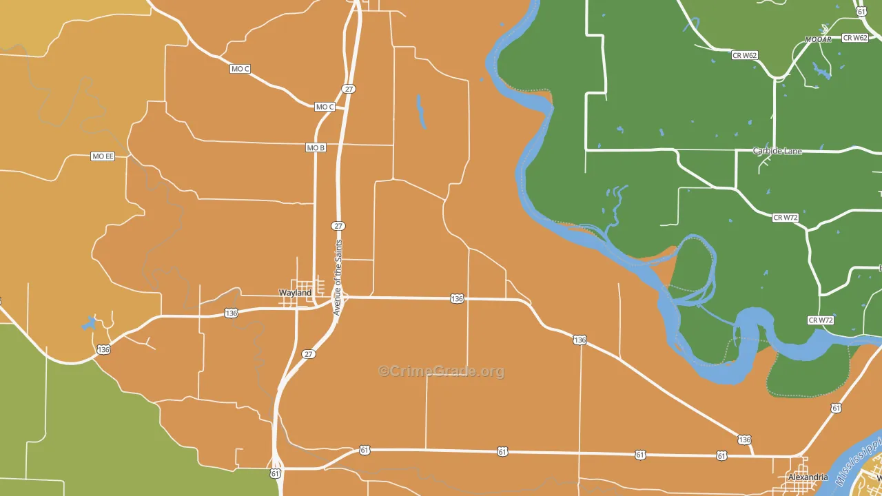 63430, MO Map of Drug-Related Crime Rates