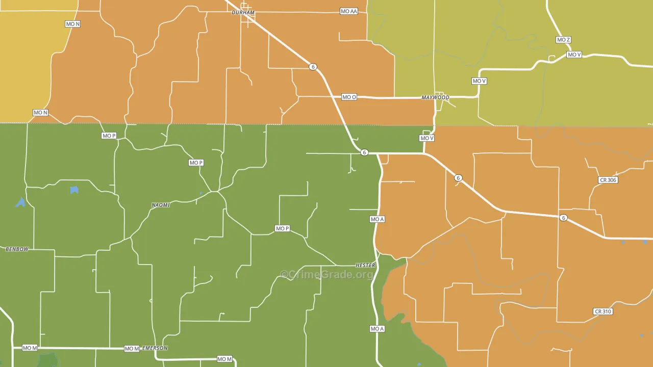 63454, MO Map of Drug-Related Crime Rates