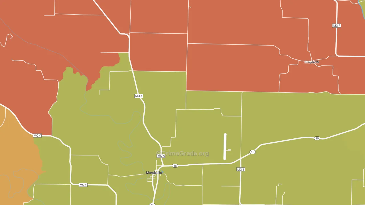 63457, MO Map of Drug-Related Crime Rates