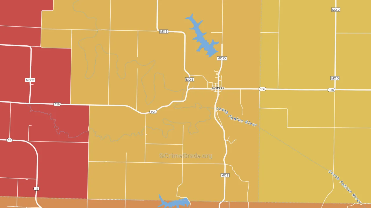 63458, MO Map of Drug-Related Crime Rates