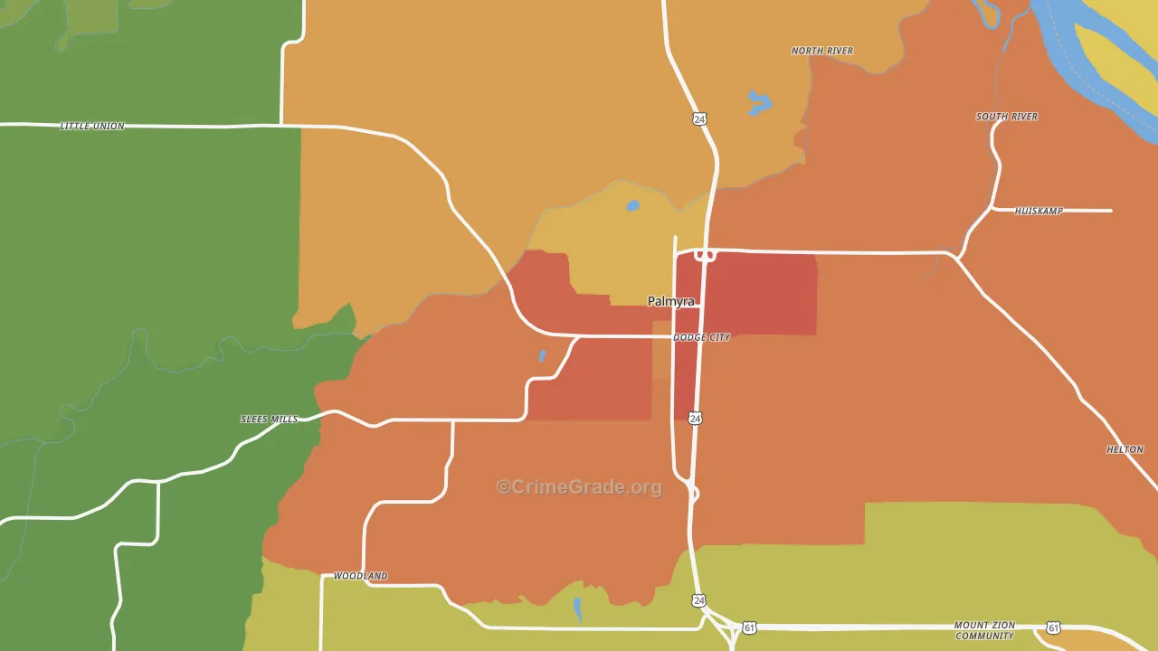 63461, MO Map of Drug-Related Crime Rates