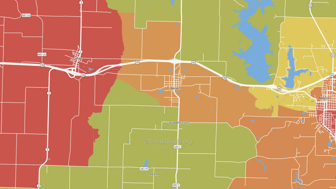 63532, MO Map of Drug-Related Crime Rates