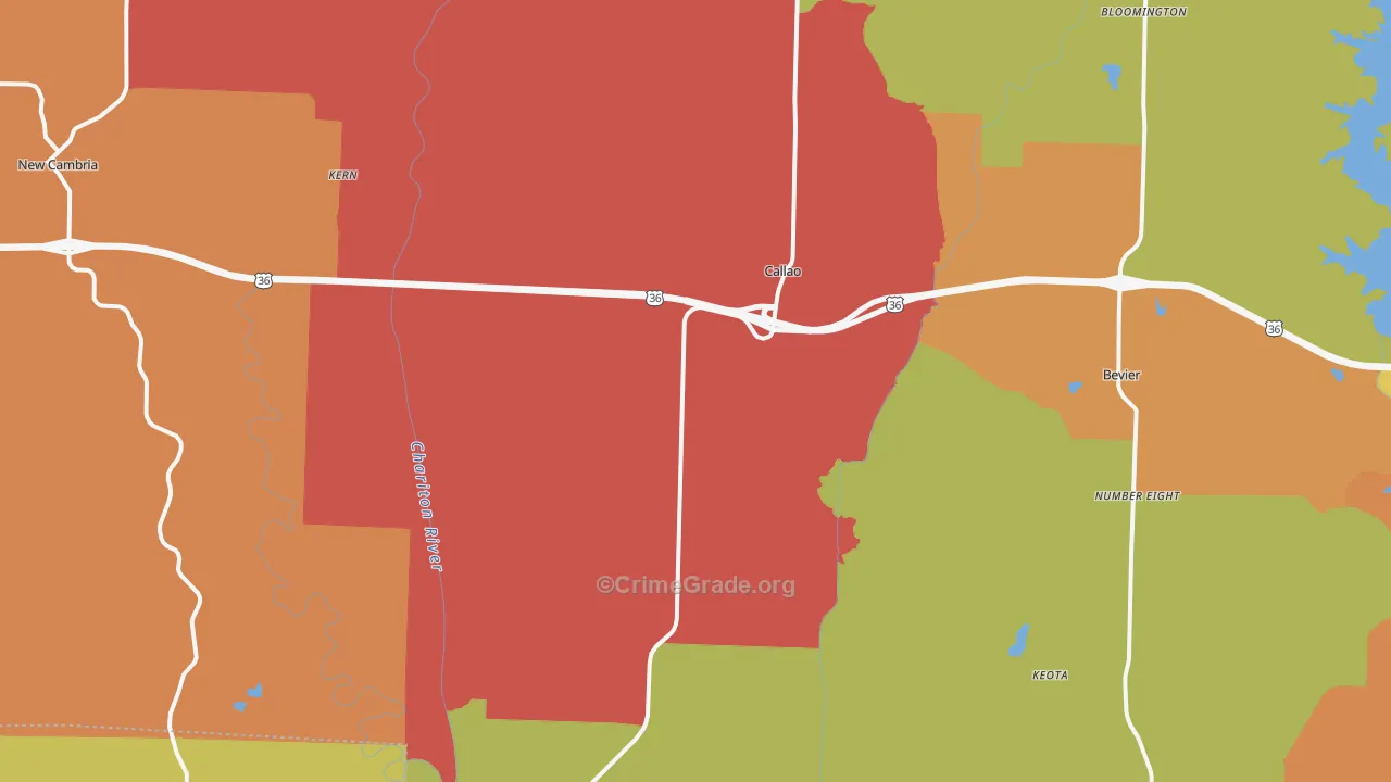 63534, MO Map of Drug-Related Crime Rates