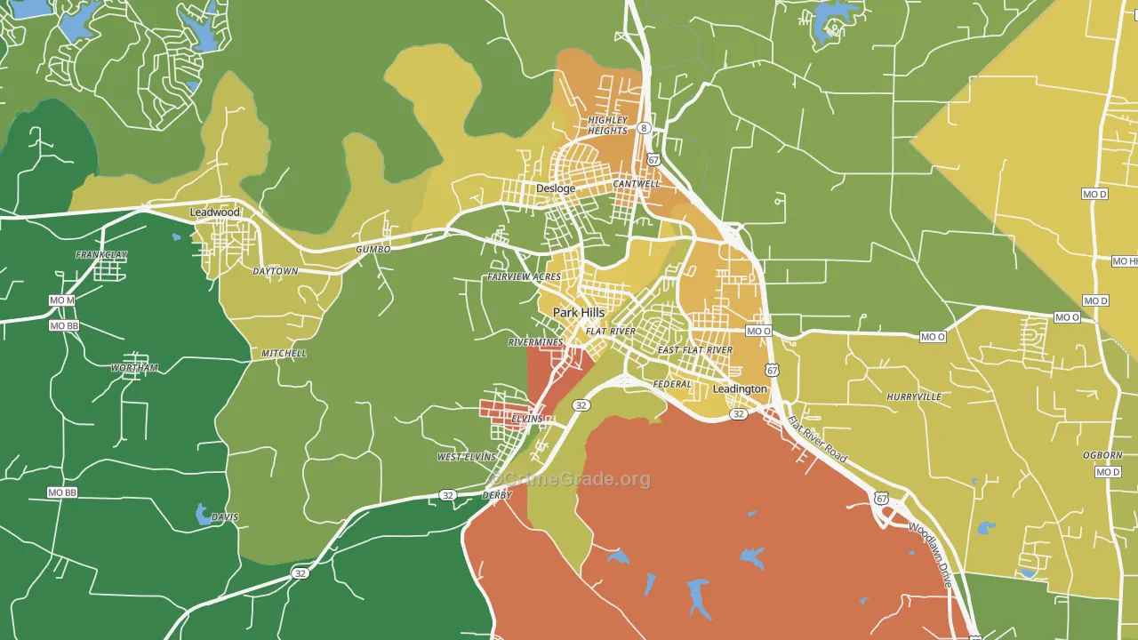 63601, MO Map of Drug-Related Crime Rates