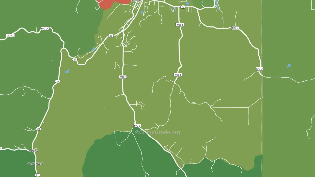 63621, MO Map of Drug-Related Crime Rates