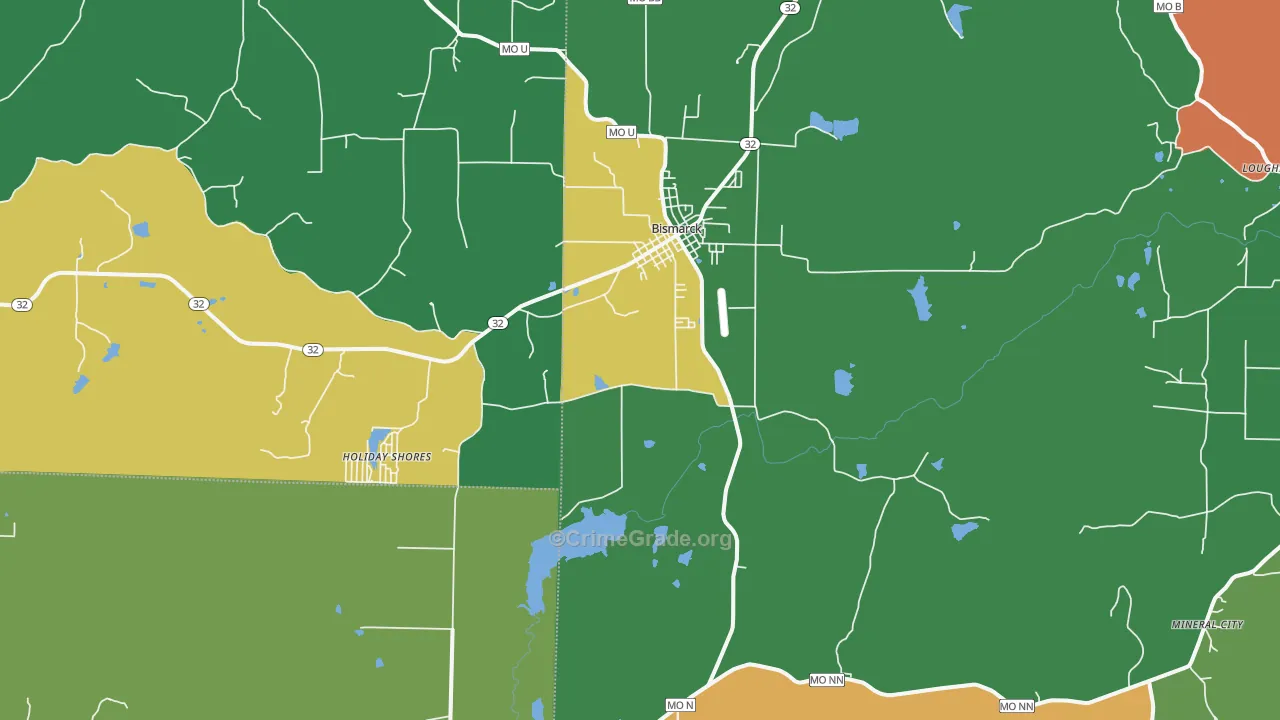 63624, MO Map of Drug-Related Crime Rates